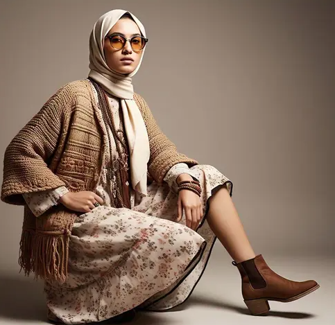 Boho Chic Memakai Suede Jaket Rok Dan Set Matching